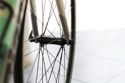 Close up of  bicycle wheel, racing wheel