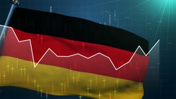 Germany flag stock market background, trade finance DAX, euro exchange currency