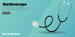 stethoscope medical kit editable website banner background