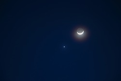 moon and star with copy space 