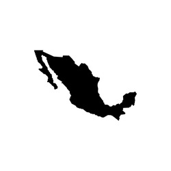 Mexico map icon  isolated on white background. Vector illustration. EPS10.