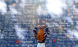 Wall of Love, Montmartre, Paris France / Le mur des je t'aime Paris