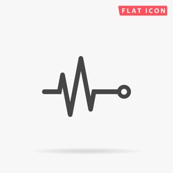 Pulse Icon Vector. Simple flat symbol. Perfect Black pictogram illustration on white background.