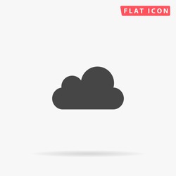 Cloud Icon Vector. Simple flat symbol. Perfect Black pictogram illustration on white background.