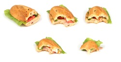 Compilation of sandwiches on white high resolution