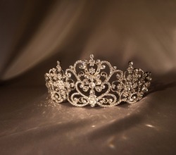 Luxury royal crown diadem with diamonds. 