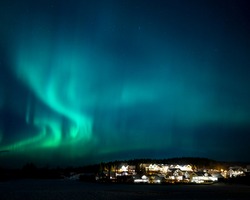 Northern lights over Skatval in Norway
