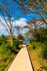 Beautiful walkway to Baia do Sancho in Fernando de Noronha, Brazil, consistently ranked one of the world's best beaches
