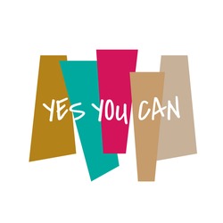 new custom creative inspiring positive quotes. YES YOU CAN. motivation quote vector typography banner design concept on square shape block background vector typography illustration stock