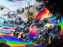 liquid metallic bubbles trippy background