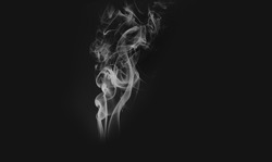 Cigarette smoke in dark room. Healthcare nonsmoking concept