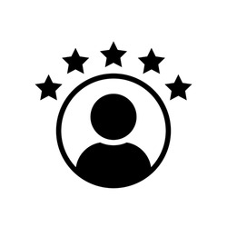 	
Customer experience vector icon . 5 star satisfaction rating  vector icon. rating icon. 5 star work experience symbol.