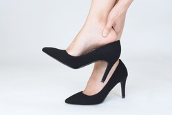 Woman feet pain wear high heel shoes