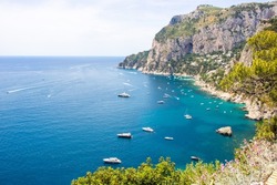 Capri island, sea and mountains. Capri Mountains, Capri Sea. The beautiful landscapes of Capri