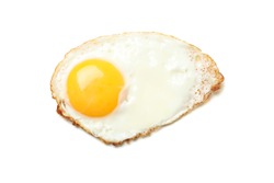 Delicious fried egg isolated on white background