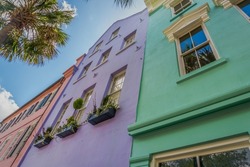 Rainbow row - colorful houses Charleston, South Carolina
