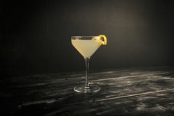 Corpse Reviver No. 2 served on a black backdrop