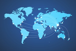 world map global cargo goods destination china vector