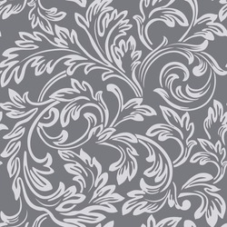 Baroque wallpaper. Seamless vector gray background ornate decorative leaves in art deco style. Damascus 