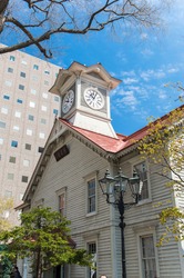 The Sapporo Clock Tower near Odori Park is a popular tourist attraction in Japan.