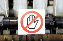 Guidance that prohibits touching with a prohibition mark on the hand.