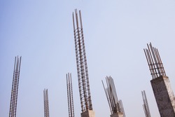 Reinforced concrete piles of the new building 