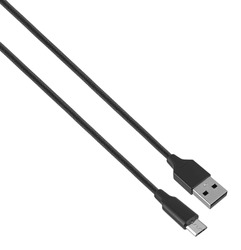 cable with USB connector, microUSB, isolated on white background