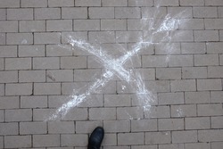 The cross sign on the road or Letter 
