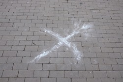 The cross sign on the road or Letter 