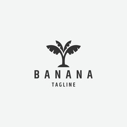 tree banana logo design. flat style logo