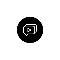Video comment icon in black round style. Vector icon pixel perfect
