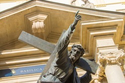 A sculpture of Christ Bearing His Cross, Holy Cross Church, Warsaw, Poland. 
Chopin's heart is interred in this church, it is one of the most notable Baroque churches in Poland's capital