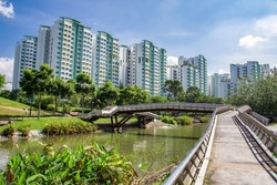 the Bridge in Punggol Waterway Park Singapore, a 12.25 hectares riverine park along Sentul Crescent. The park consists of four themed areas.