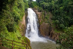 the river view of Haew Narok Waterfall (Nam tok Haeo Narok) was Thailand Khao Yai National Park’s most impressive waterfall. The first level is a steep cliff 50 meters high.
