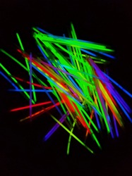 glowsticks in the dark abstract froms
