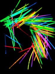 glowsticks in the dark abstract froms