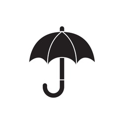 Full Protection, security umbrella icon in black flat glyph, filled style isolated on white background
