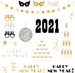 2021 new years eve vector clipart