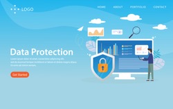 data protection, website template, vector layered, easy to edit and customize, illustration concept