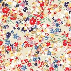 Fashionable pattern in small flowers. Floral background for textiles. Liberty style. fabric, covers, manufacturing, wallpapers, print, gift wrap.