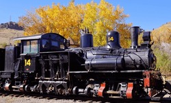 Old Shay Type Steam Locomotive 14 with Vibrant Fall Colors