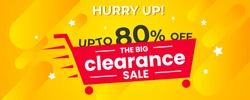 The Clearance Sale Web Banner Shopping Offers Label Vector