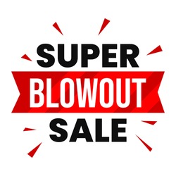 Super blowout sale shopping offer web banner design vector