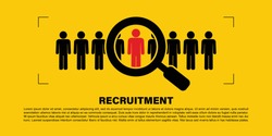 Recruiting human resource management business corporate concept. Recruitment process that is suitable for the position. Vector illustration
