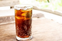 Glass of cola background texture
