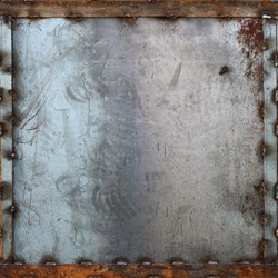 seamless tileable metal plate with frame texture, background