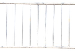 Iron fence is white isolated on white background with clipping path, Iron rail.