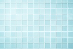 White or Blue ceramic wall and floor tiles abstract background. Design geometric mosaic texture for the decoration of the bedroom. Simple seamless pattern for backdrop advertising banner poster or web