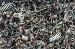 Close-up of old coiled metal springs