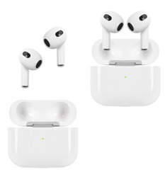 White wireless headphones on white background